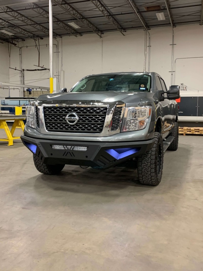 Nissan Titan XD Bumper - Rear - Road Armor - SPARTAN - Tex Blk - `16-`19